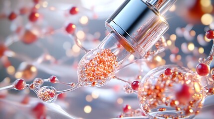 3D Render: Microscopic Serum Delivery System in Action AI Generated