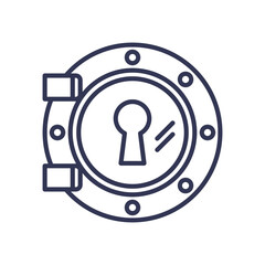 Illustration of a vault door with a keyhole symbolizing SecureAccess.