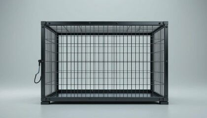 Empty Metal Dog Cage for Pet Transport and Training Purposes