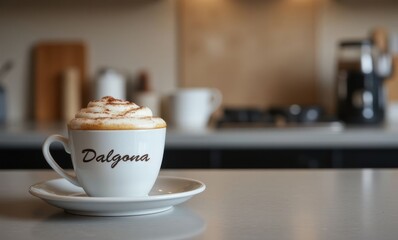 Delicious Dalgona coffee in cup