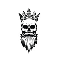 king skull head with crown Illustration