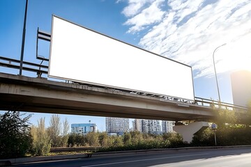 Blank Billboard on the Street: Billboard Mockup for Urban Advertising
