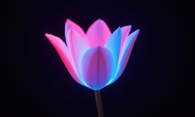 Vibrant glowing flower on black