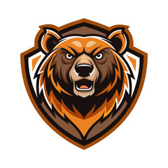 Bear mascot vector logo illustration