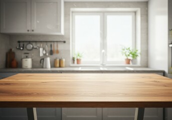 Modern kitchen interior mockup table with sleek furniture and contemporary design in a stylish home