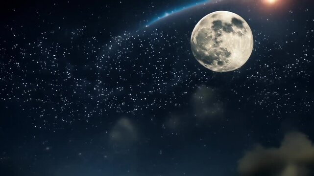Sternenhimmel mit Mond