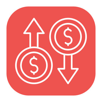 Increase and Decrease in Rate Icon