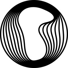 Circles round shape with liquid line. Concept technology