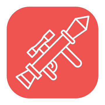 white outline rocket launcher red background clip art preview