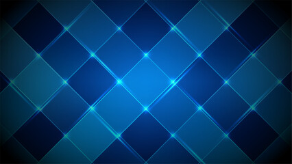 modern blue square pattern texture with highlights, geometric technology concept for product display and mockup
