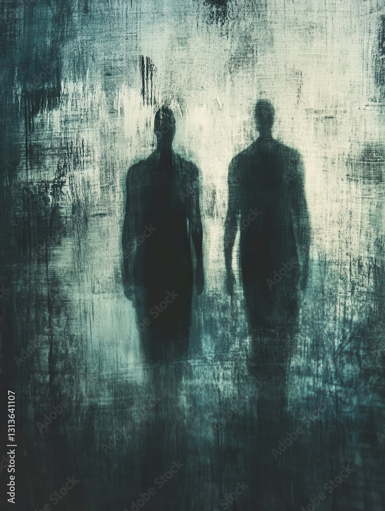Poster shadows emerge from a dark and abstract background filled with fear and mystery at twilight generati