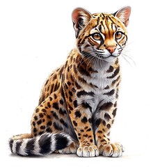 Ocelot Illustration A Stunning Artistic Depiction of a Wild Cat.