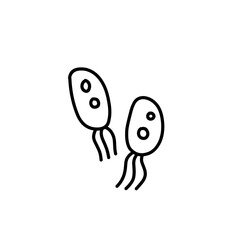 hand drawn bacteria line