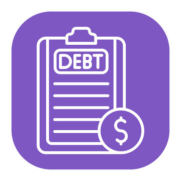debt document with dollar sign icon clip art preview