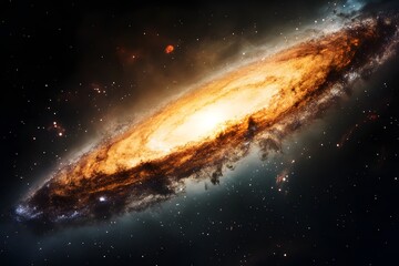 Fototapeta premium Spiral galaxy in deep space, cosmic nebula