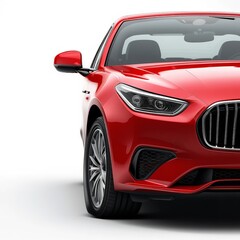 A Sleek Red Luxury Car, Showcasing Its Elegant Design And Powerful Presence Against A Bright White Backdrop With Sharp Details And A Polished Finish