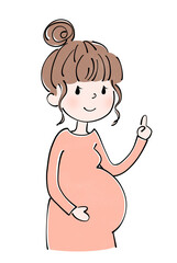指差す　妊婦のイラスト