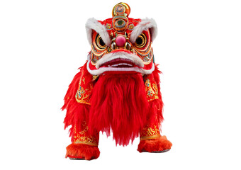 Lion dance celebration for new year isolated on transparent or white background.