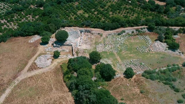 Teos Ancient City - 4k image of Teos Ancient City taken with a drone