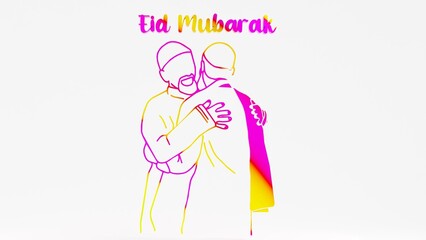Celebrate Eid Mubarak with this touching image of two Muslim brothers hugging on Eid Day. A perfect symbol of love, faith, and unity. Ideal for Eid celebrations, family bonds, and Islamic holiday proj