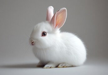 Adorable White Baby Bunny Rabbit