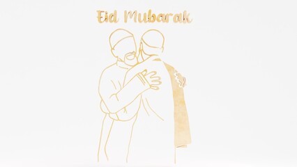 Celebrate Eid Mubarak with this touching image of two Muslim brothers hugging on Eid Day. A perfect symbol of love, faith, and unity. Ideal for Eid celebrations, family bonds, and Islamic holiday proj
