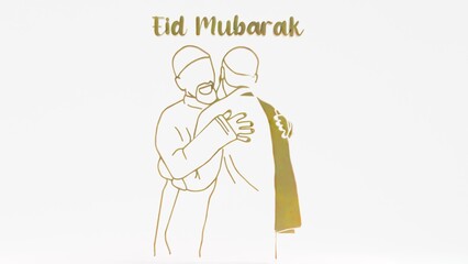 Celebrate Eid Mubarak with this touching image of two Muslim brothers hugging on Eid Day. A perfect symbol of love, faith, and unity. Ideal for Eid celebrations, family bonds, and Islamic holiday proj