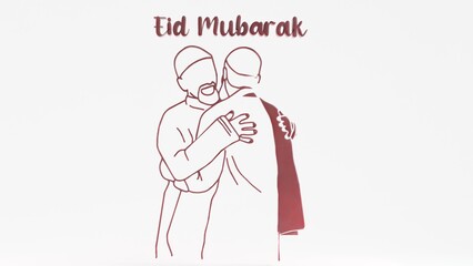 Celebrate Eid Mubarak with this touching image of two Muslim brothers hugging on Eid Day. A perfect symbol of love, faith, and unity. Ideal for Eid celebrations, family bonds, and Islamic holiday proj