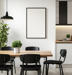 Modern Empty Dining Area Mockup