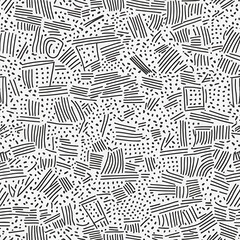 Vivied line doodle seamless pattern trendy 90s retro style kids party confetti texture childish scribble backdrop repeatable grid wallpaper