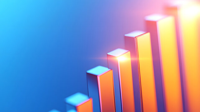 Financial data curve chart, financial technology themed big data analysis bar chart background