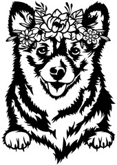 Floral Corgi