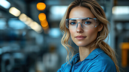 Obraz premium Female engineer in factory supervising robotic arm precision assembly, refining AI-powered industrial automation, optimizing production line efficiency