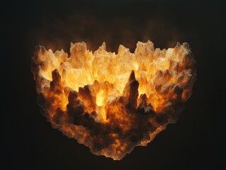 Glowing asteroid explosion in space; cosmic event background for science fiction