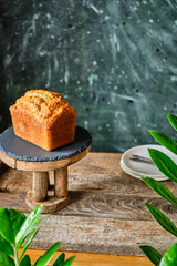 Poppy seed cake with blood oranges. Decorated with pink icing and blood oranges in syrup.