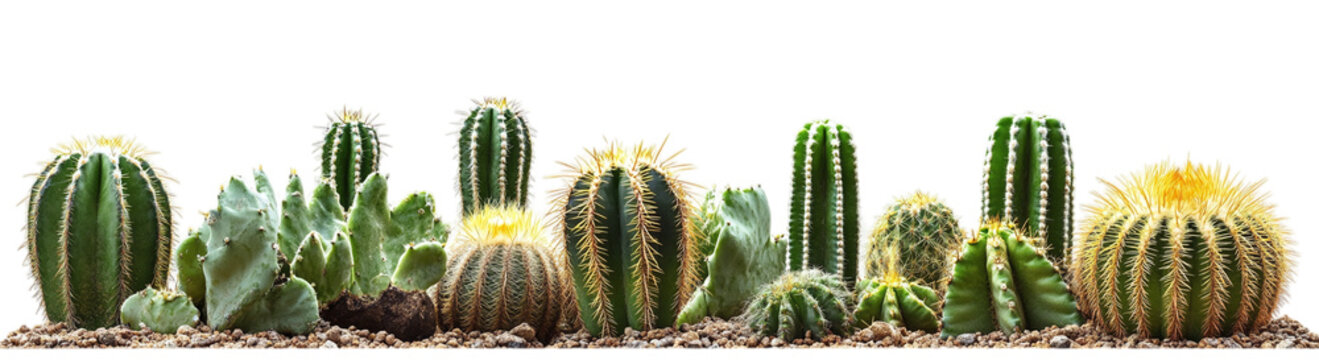 Cactus garden, isolated on a white background