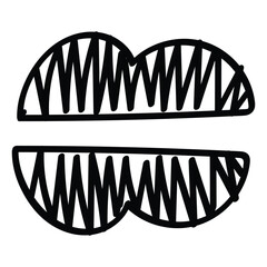 black handrawn abstract doodles element stock