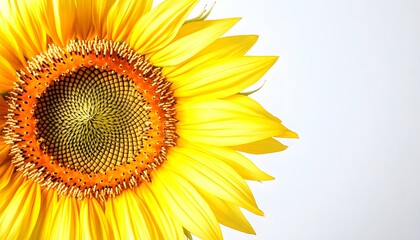 Obraz premium A vibrant yellow sunflower displays its central disc and petals