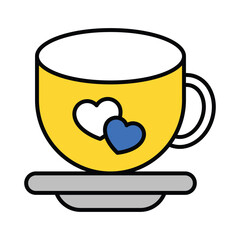 Love Tea  vector filled outline icon. EPS 10 file