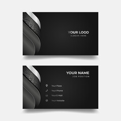 Elegant black silver business card design mockup