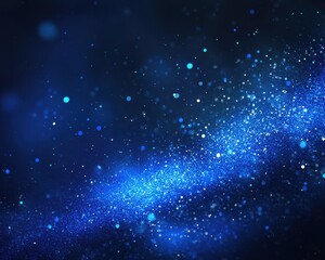 Fototapeta premium Stunning blue cosmic background full of sparkling stars, glowing particles, and ethereal light for imaginative and artistic design projects