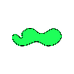 Color illustration of a hand-drawn green blot in doodle style