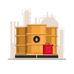 Oil barrels illustration. Oil and gas industry