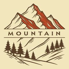 Fototapeta premium Art & Illustration of Majestic Mountain View