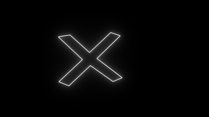 Obraz premium Cross mark icon . Red Cross Mark Animation, Reject or Incorrect Sign in black background.