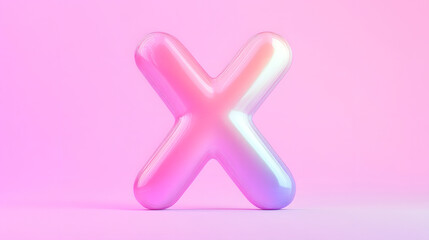 3D rendering letter X, 3d style decorated capital letter X