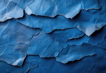 Naklejka premium Textured Blue Paper Background with Torn Edges and Layered Design Ideal for Creative Projects, Collages, and Modern Digital Designs