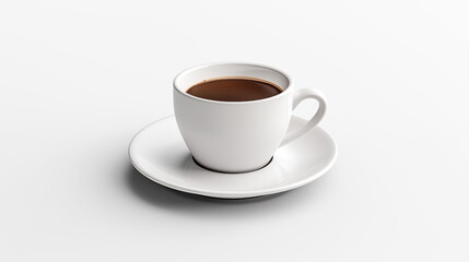 Obraz premium A cup of coffee isolated on white background. Use for banner, business, advertisement, Cafe decoration purpose.