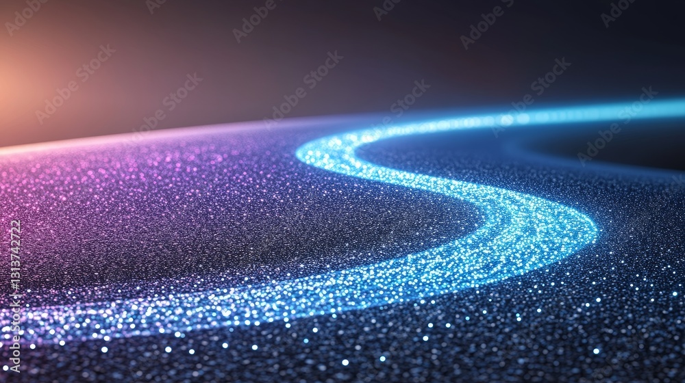 Poster glowing digital pathway abstract technology background visualization of information flow innovation 