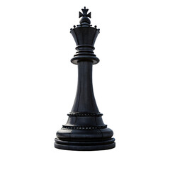 Fototapeta premium Black Queen Chess Piece: 3D Render on transparent background